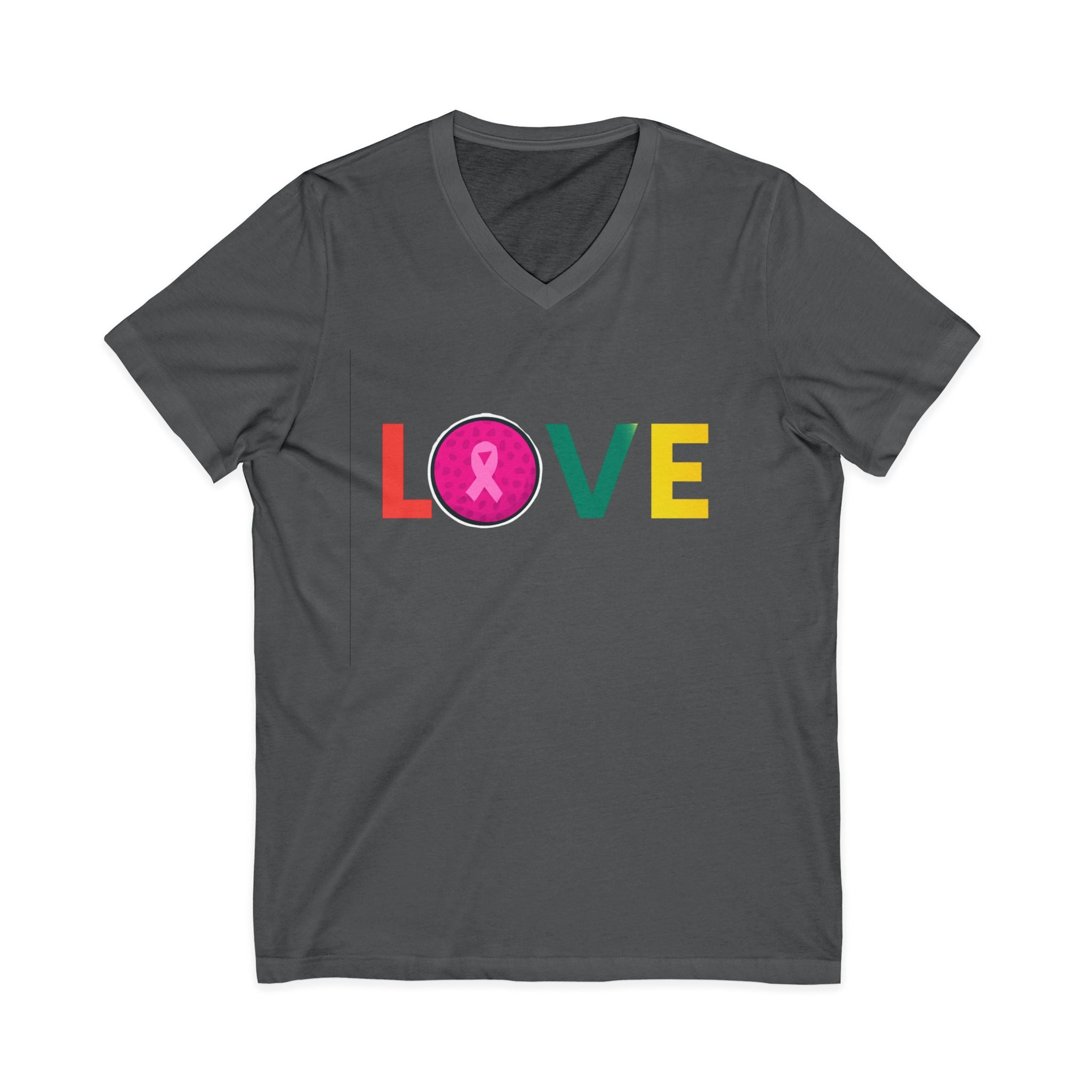 Love V-Neck Tee for Breast Cancer Awareness