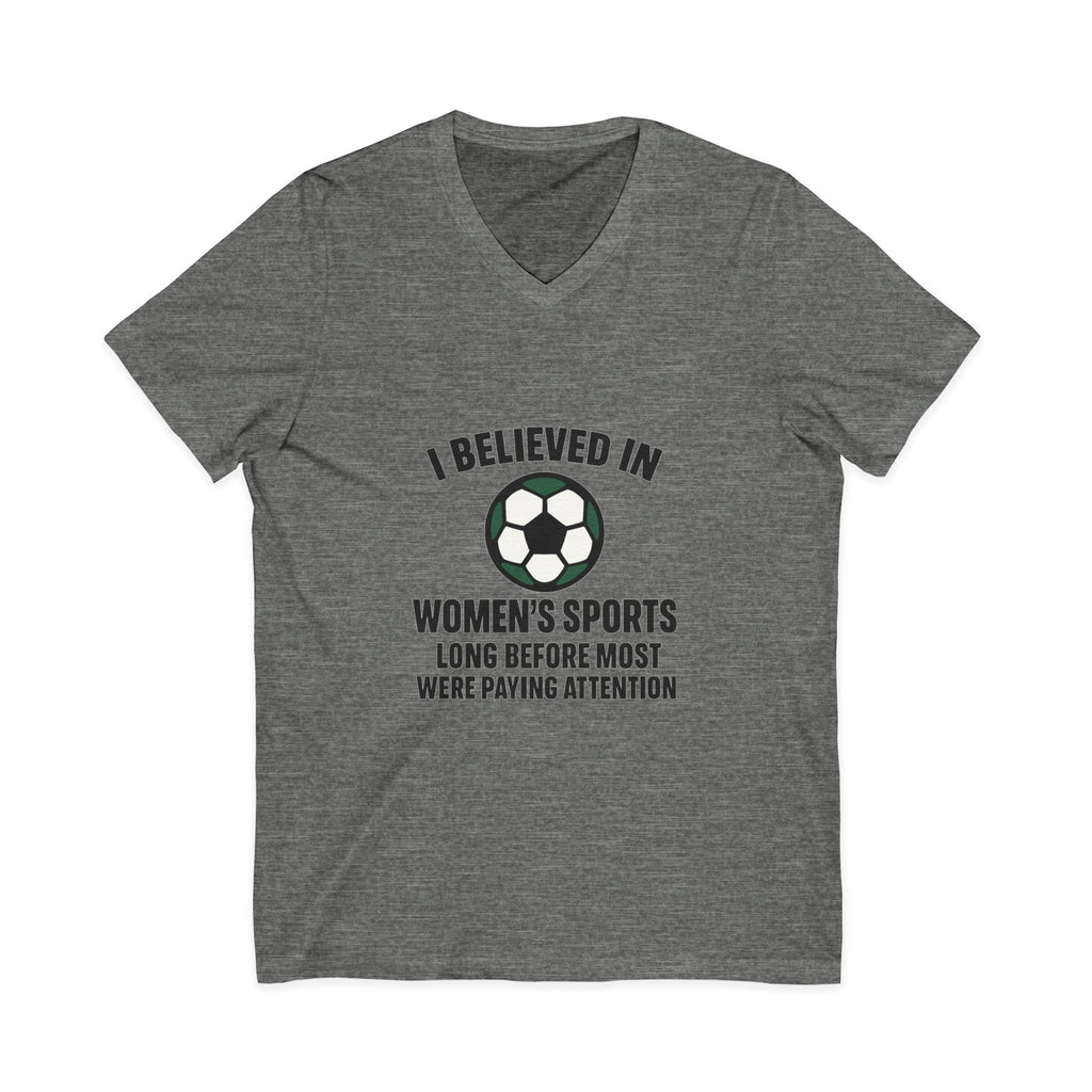 "I Believed in Women's Sports" Short Sleeve V-Neck Tee