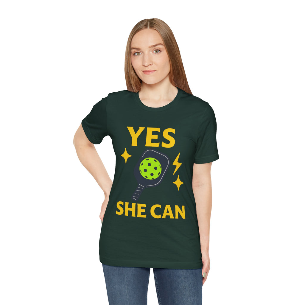 Yes, She Can Pickleball Unisex Tee