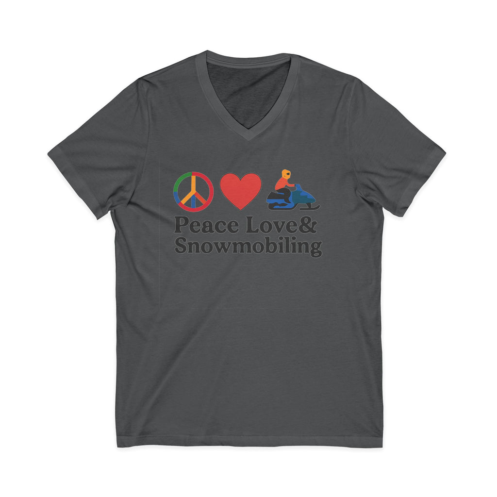 Peace, Love & Snowmobiling V-Neck Tee