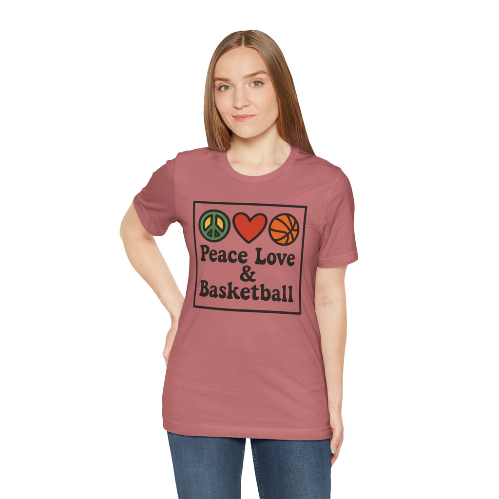 Peace, Love & Basketball Tee for Sports Lovers