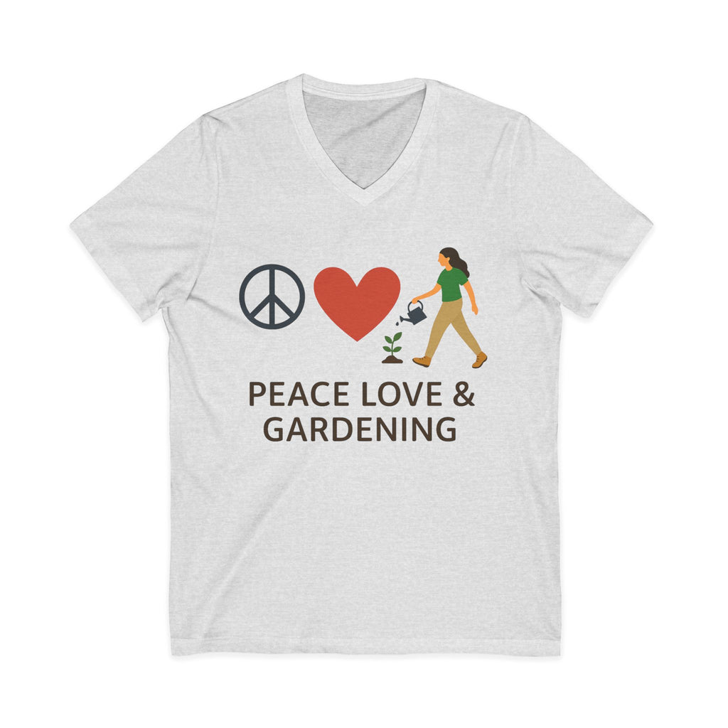 Peace, Love & Gardening V-Neck Tee