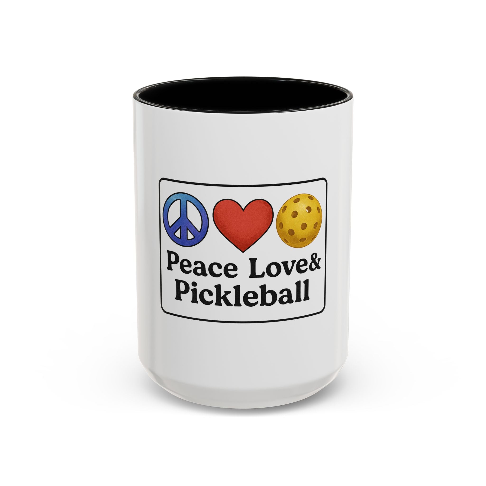Peace Love & Pickleball Accent Mug