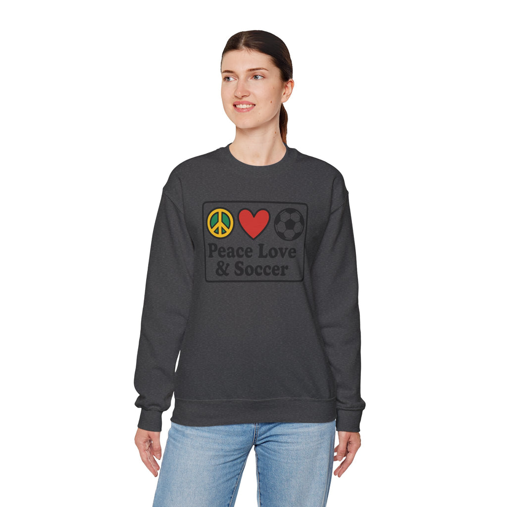 Peace Love & Soccer Crewneck Sweatshirt