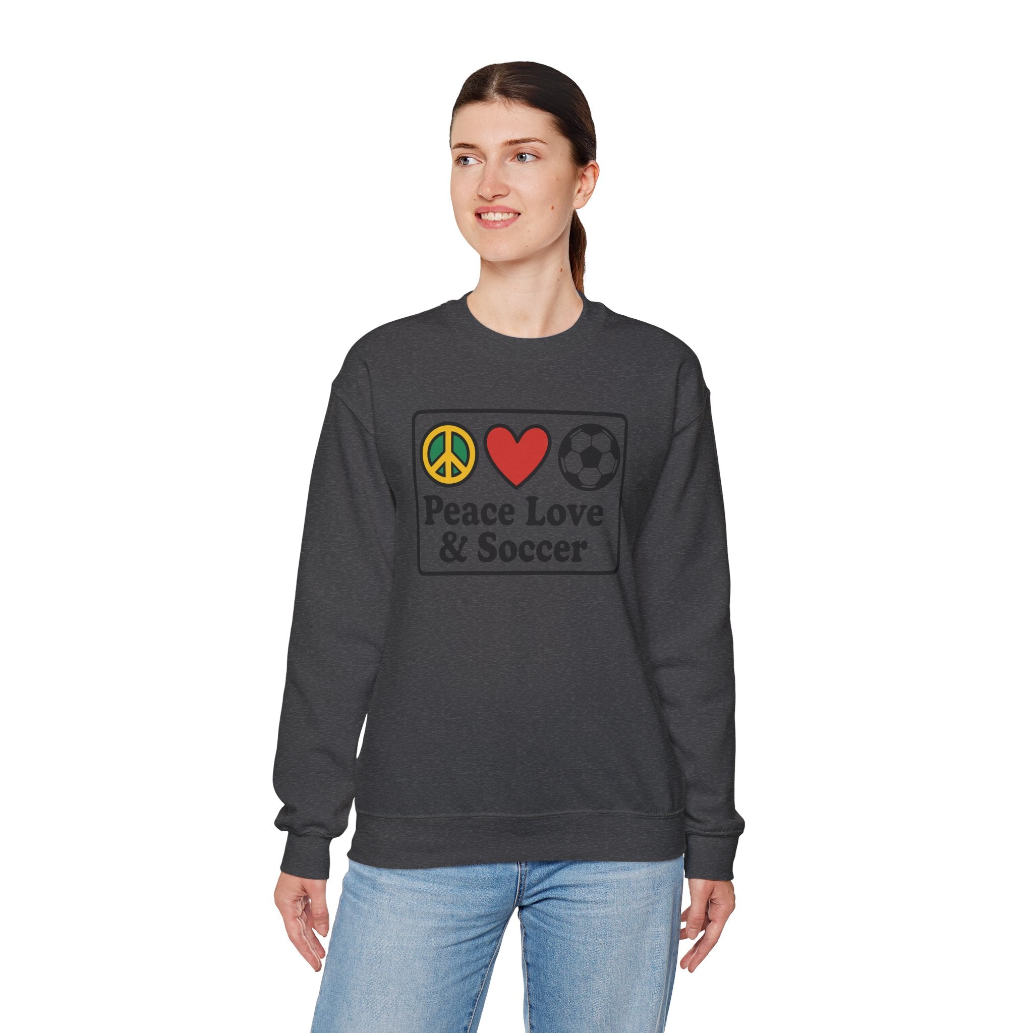 Peace Love & Soccer Crewneck Sweatshirt