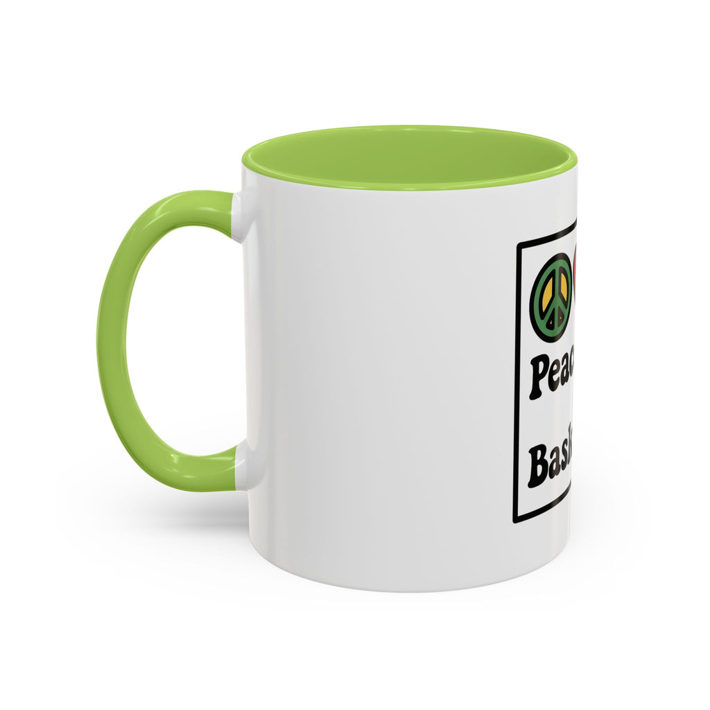 Accent Coffee Mug with Peace, Love & Basketball Design