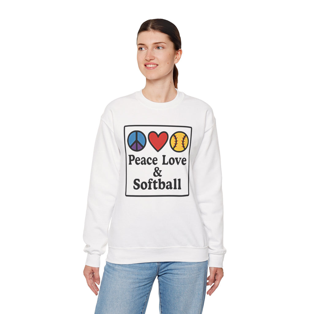 Peace Love & Softball Crewneck Sweatshirt