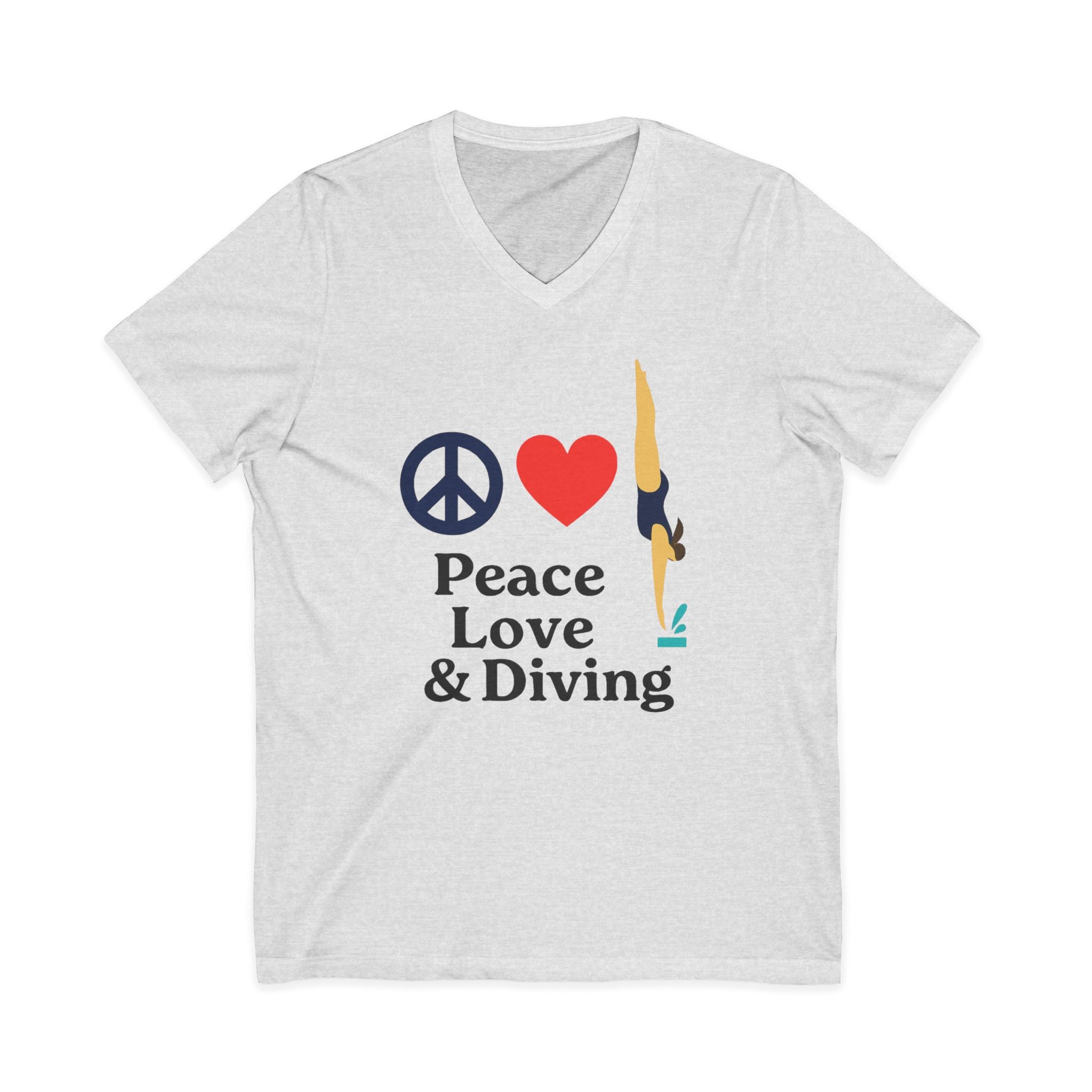 Peace Love & Diving V-Neck Tee