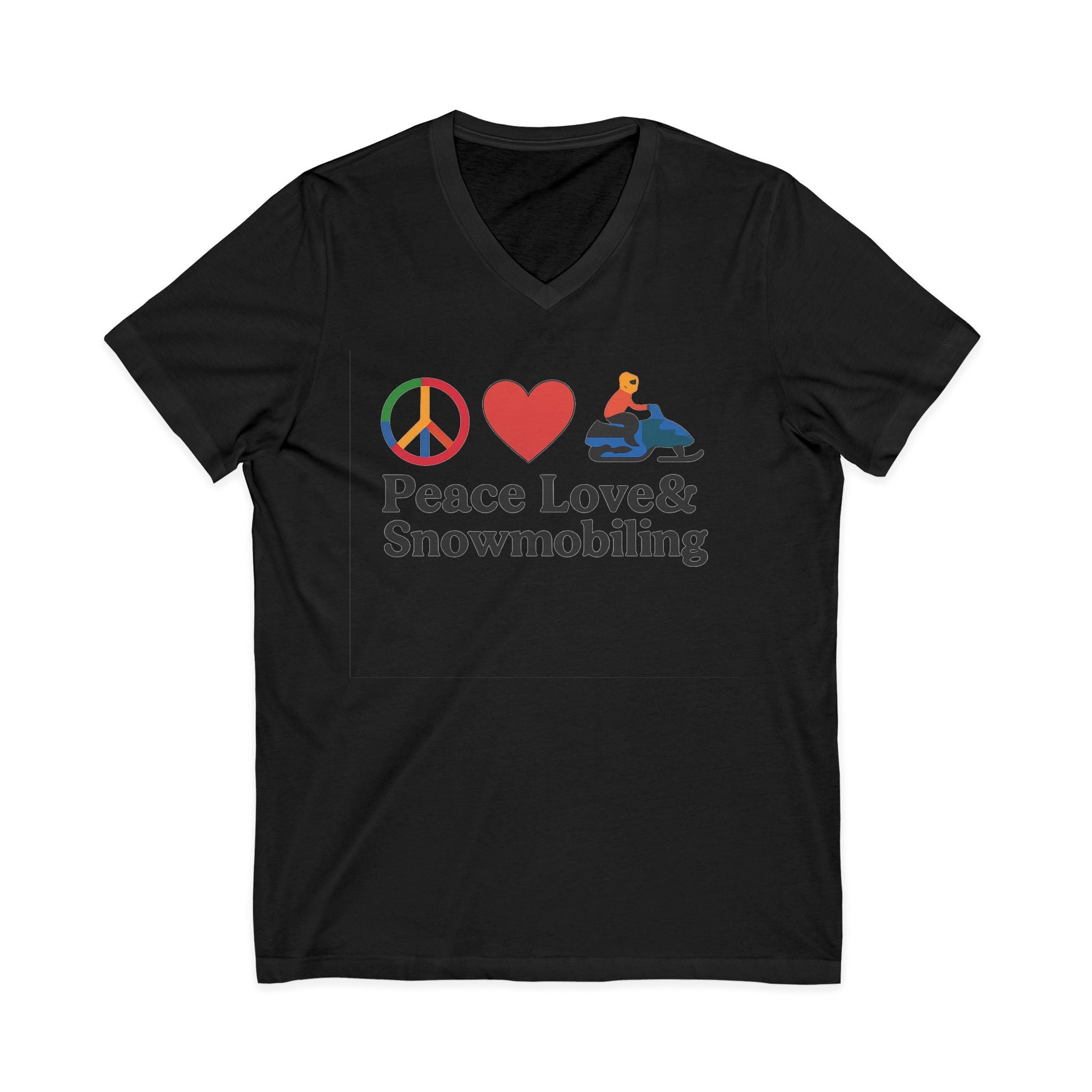 Peace, Love & Snowmobiling V-Neck Tee