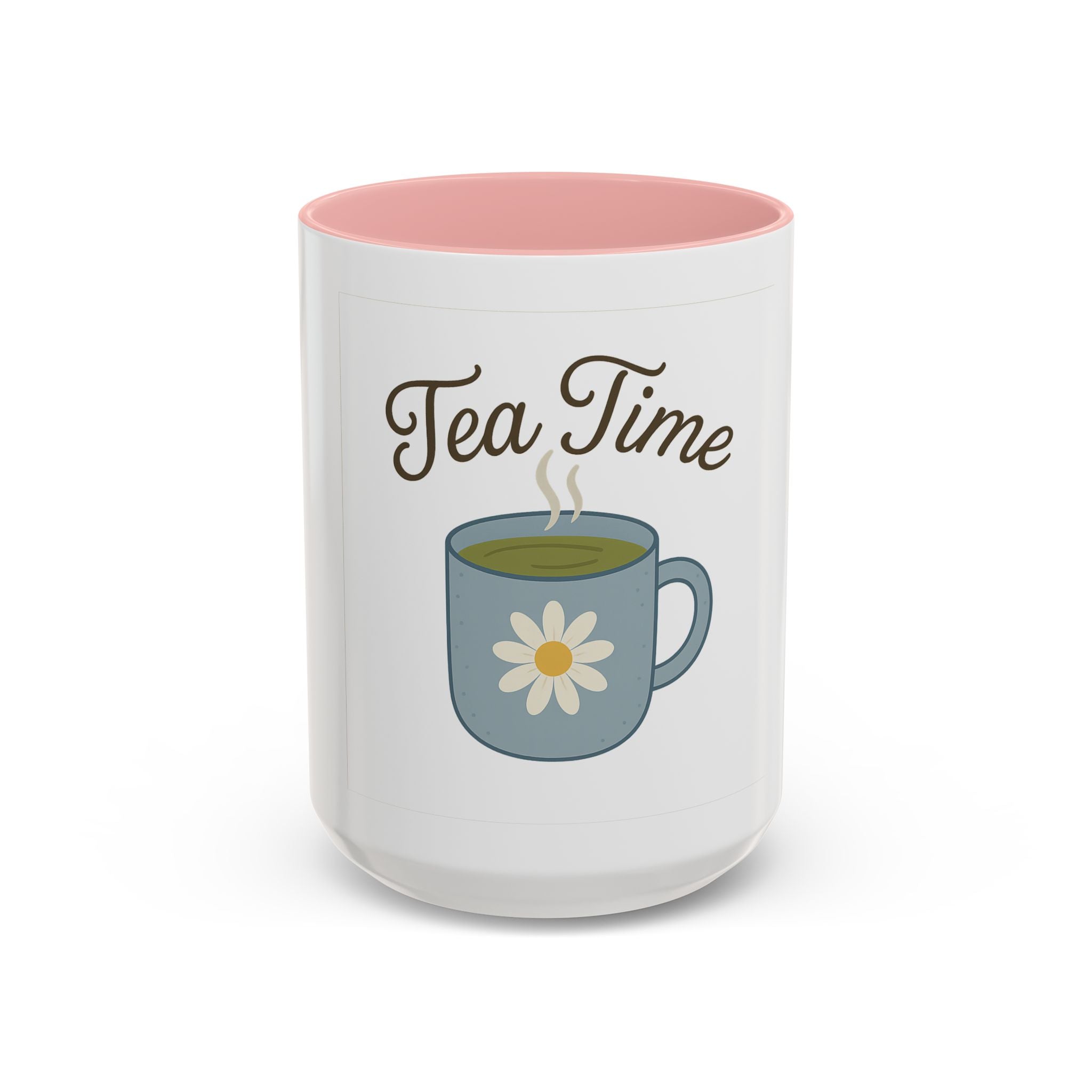 Tea Time Accent Mug – Floral Daisy Tea Cup (11oz & 15oz)