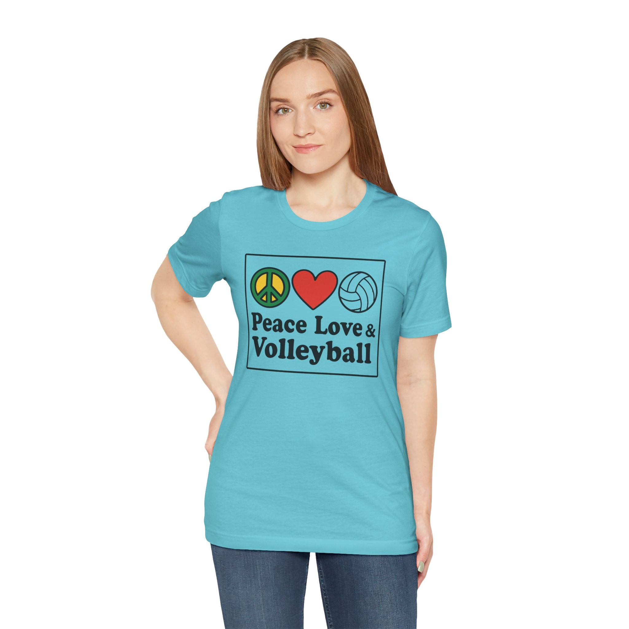 Peace Love & Volleyball Tee - Unisex Jersey Short Sleeve