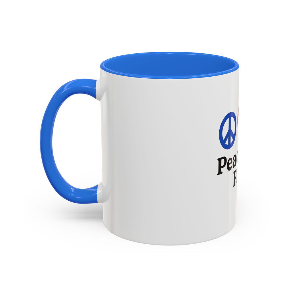 Peace, Love & Fishing Mug - Colorful Ceramic Coffee Cup for Anglers
