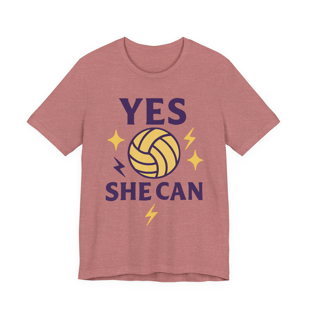 Yes, She Can Volleyball Unisex Tee