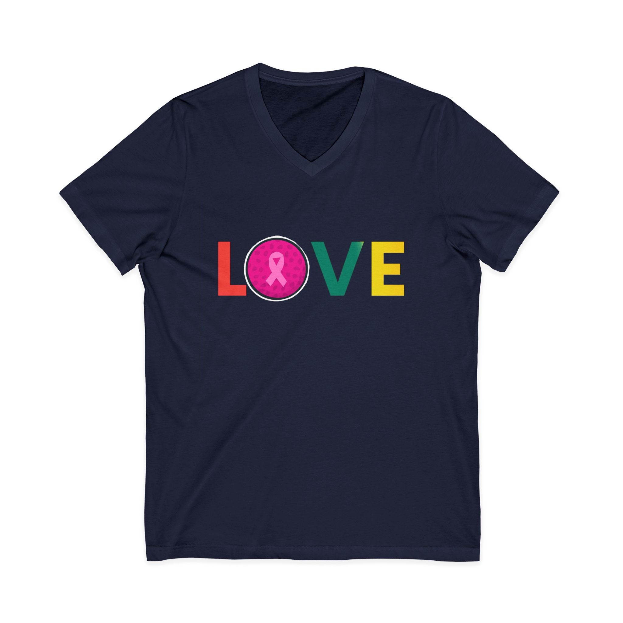 Love V-Neck Tee for Breast Cancer Awareness