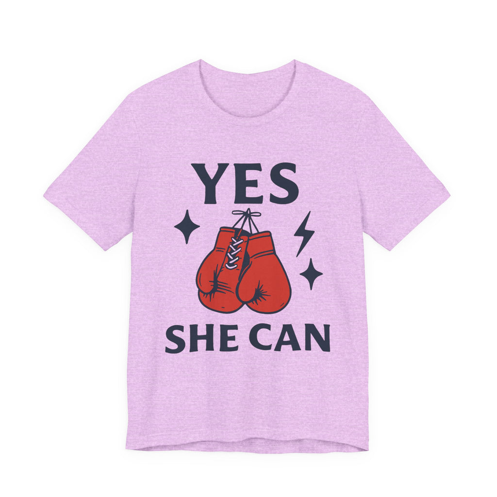 Yes, She Can Boxing Unisex Tee