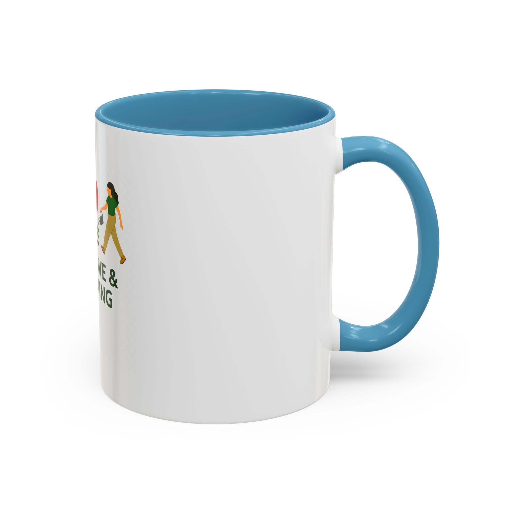 Peace, Love & Gardening Accent Coffee Mug — Gardener Gift (11/15oz)