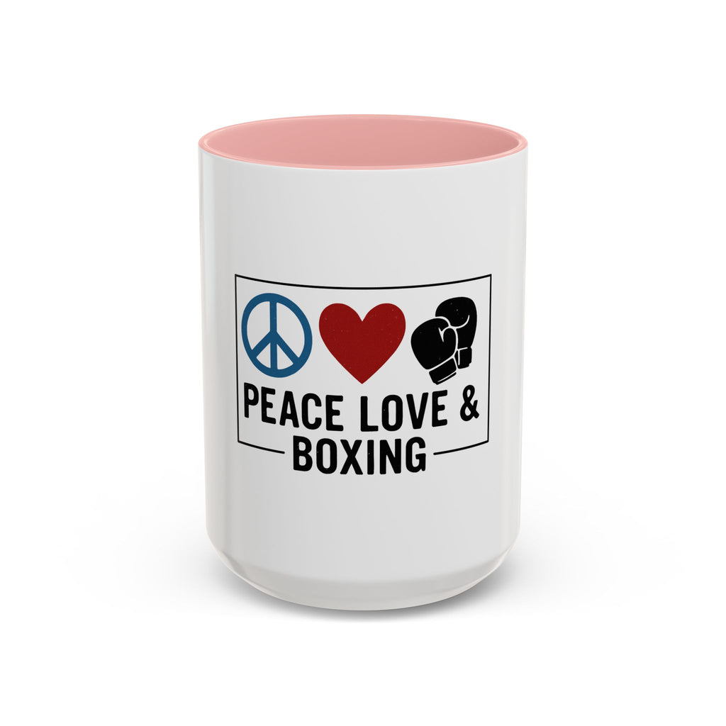 Peace Love & Boxing Mug | Accent Coffee Mug