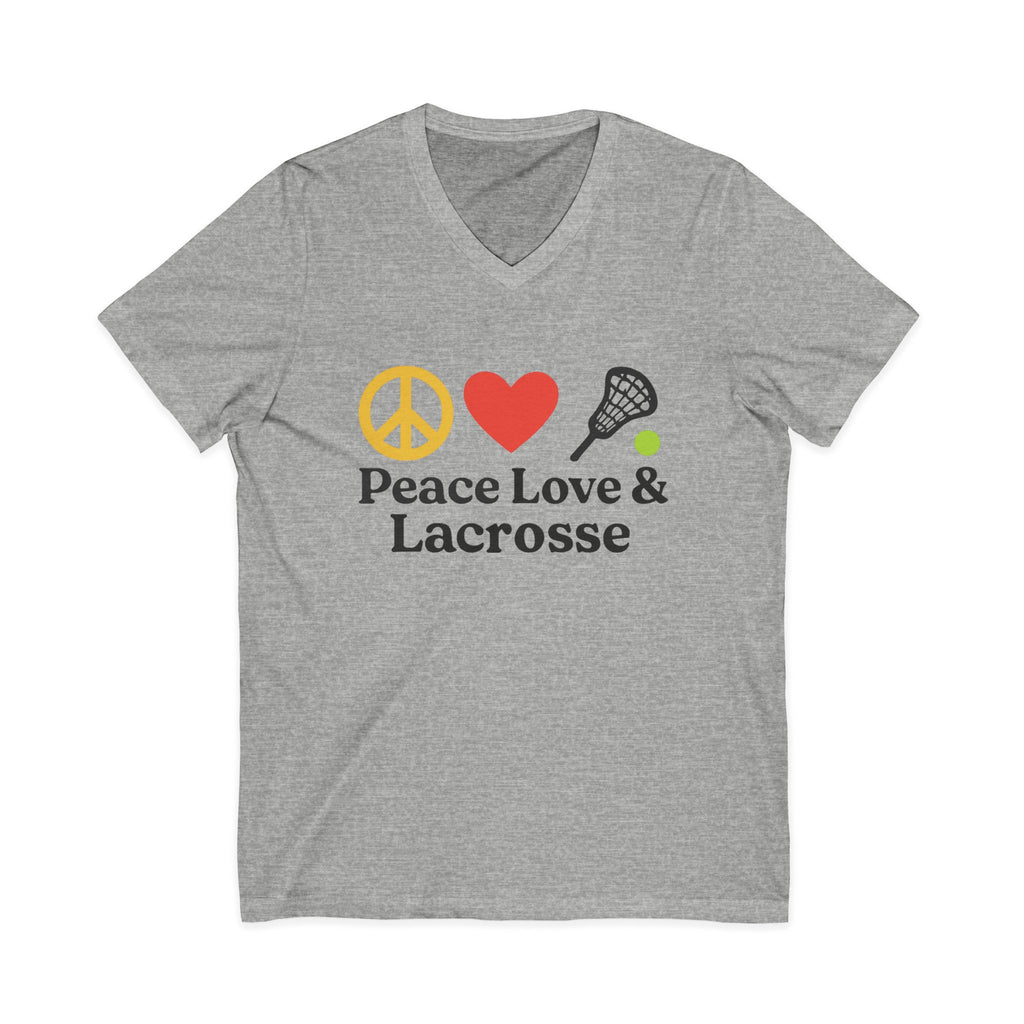 Peace Love & Lacrosse V-Neck Tee