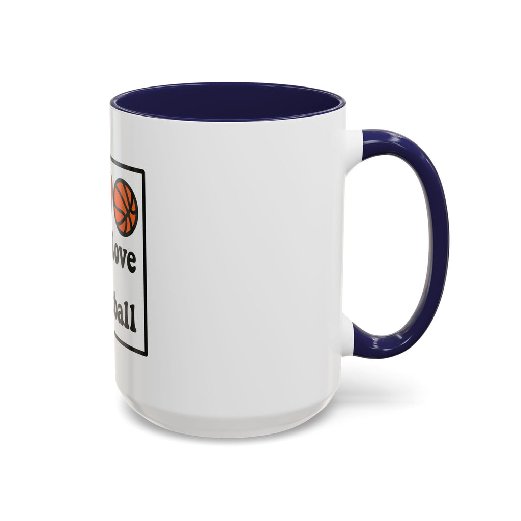 Accent Coffee Mug with Peace, Love & Basketball Design