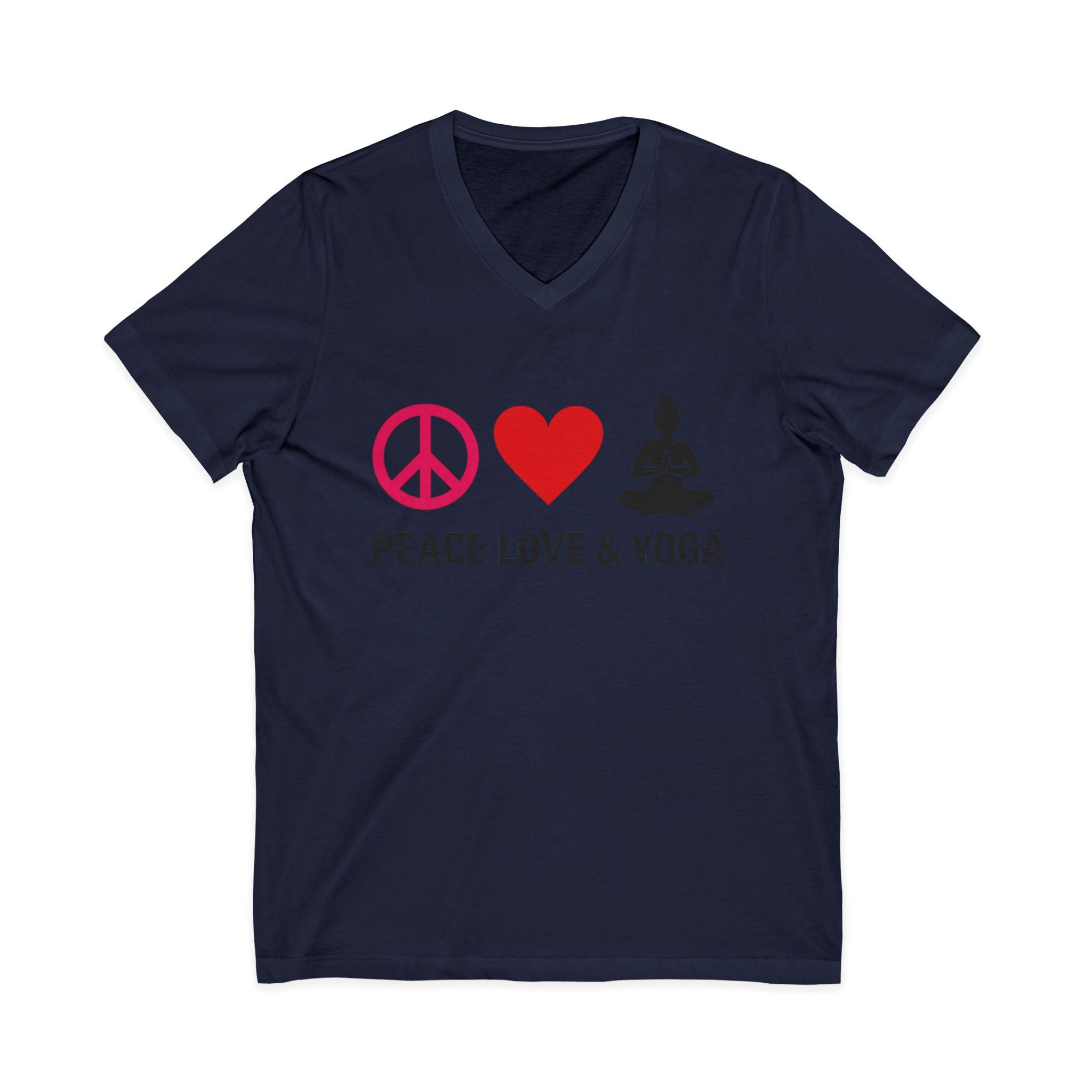 Peace Love & Yoga V-Neck Tee