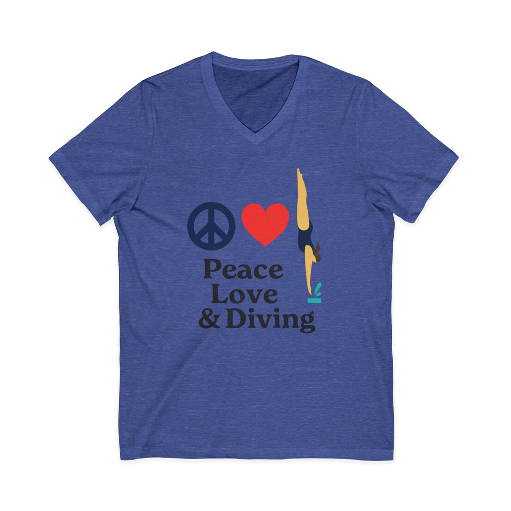 Peace Love & Diving V-Neck Tee