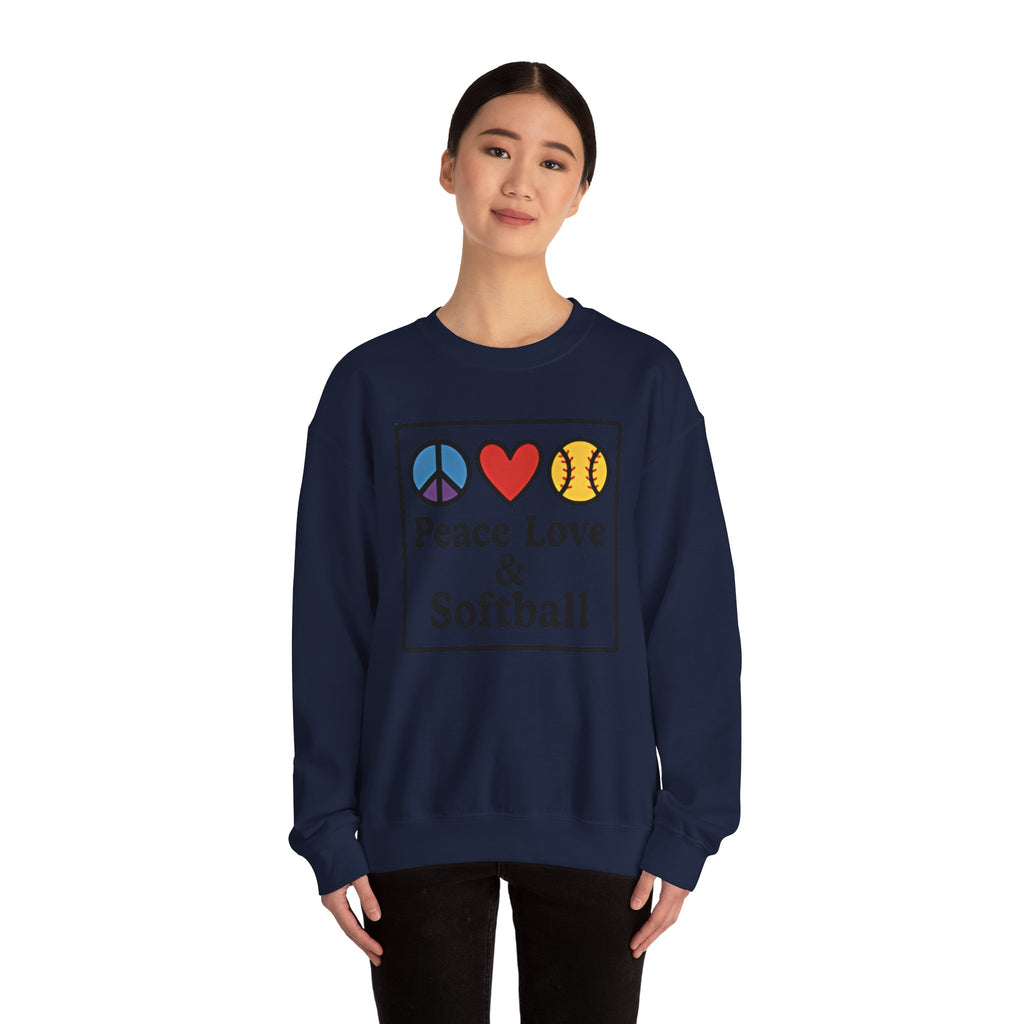Peace Love & Softball Crewneck Sweatshirt