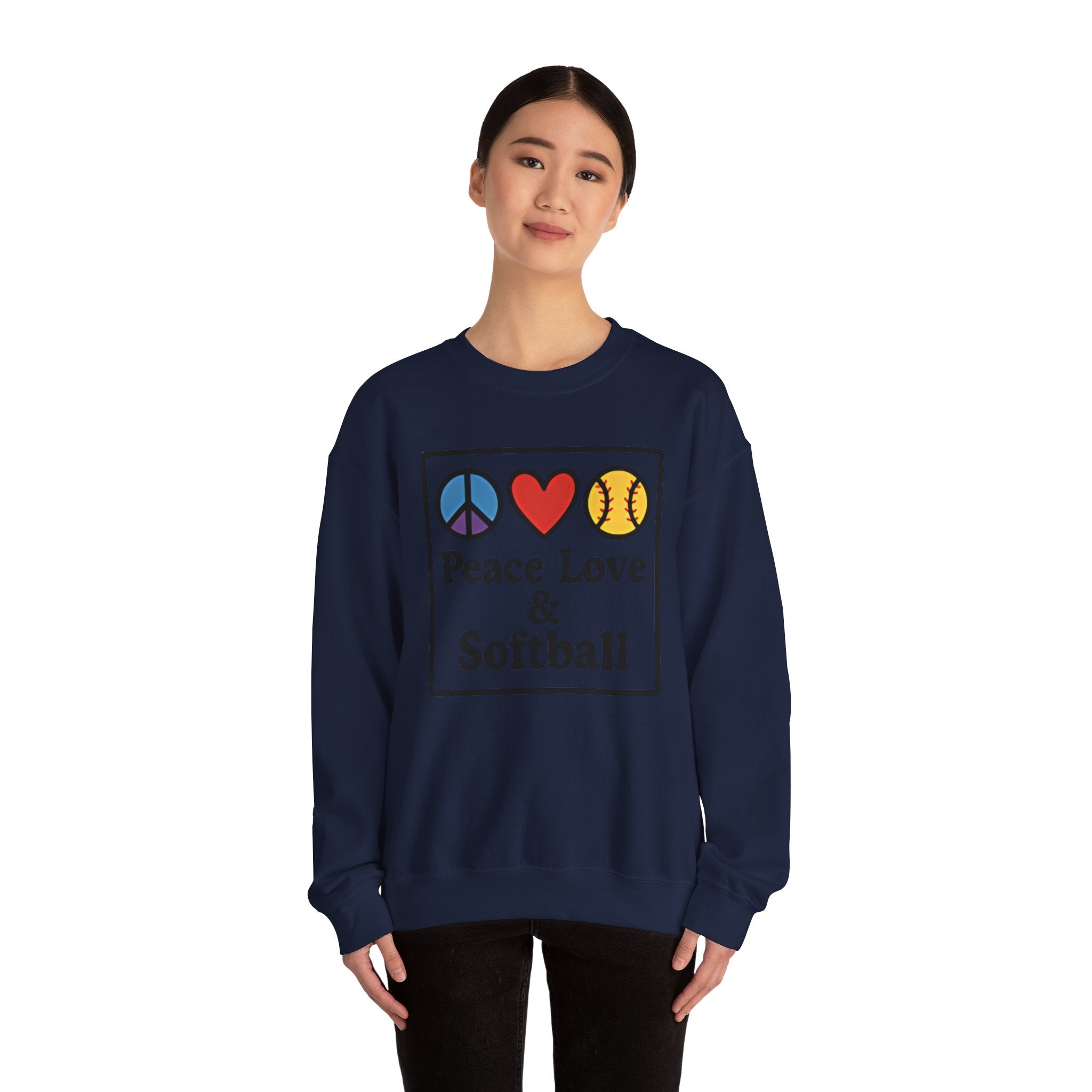 Peace Love & Softball Crewneck Sweatshirt