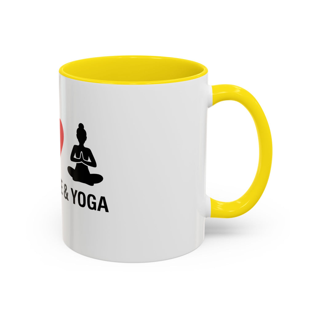 Peace Love & Yoga Accent Coffee Mug