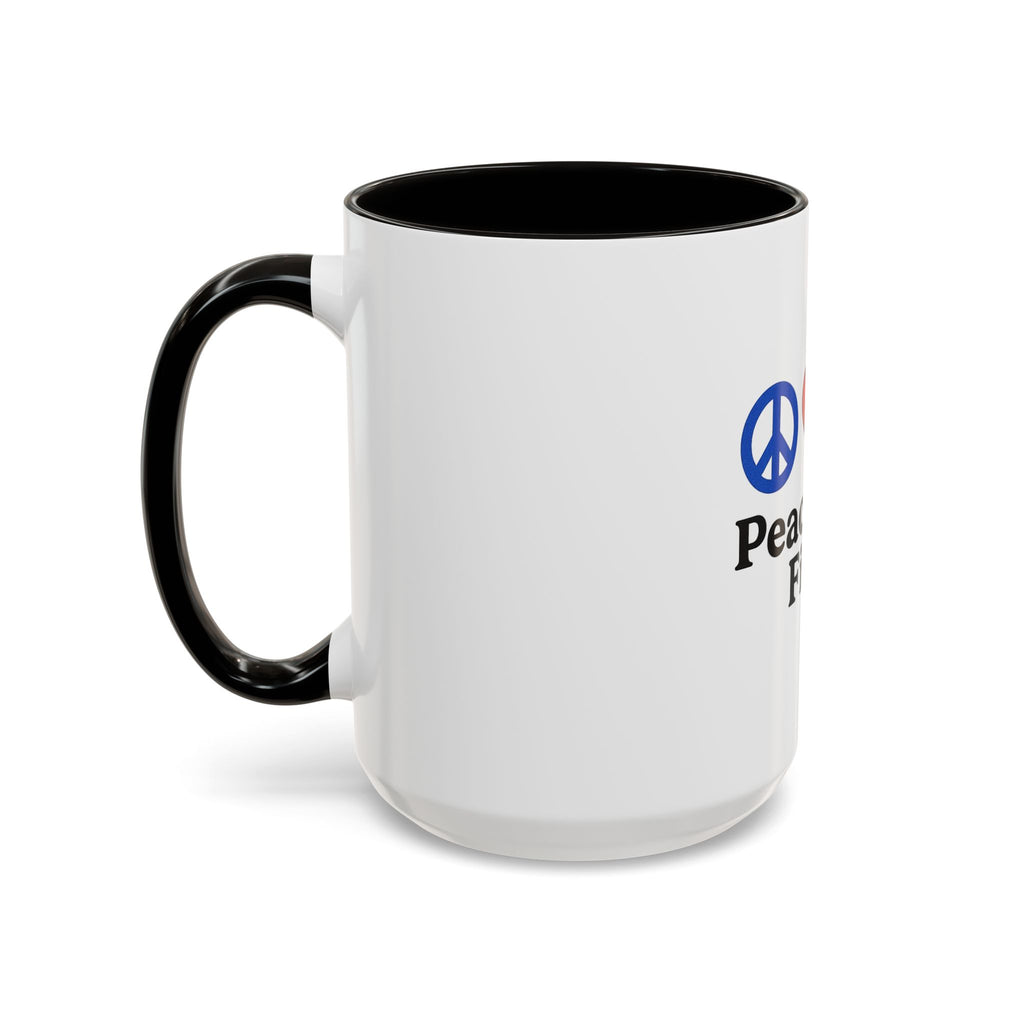 Peace, Love & Fishing Mug - Colorful Ceramic Coffee Cup for Anglers