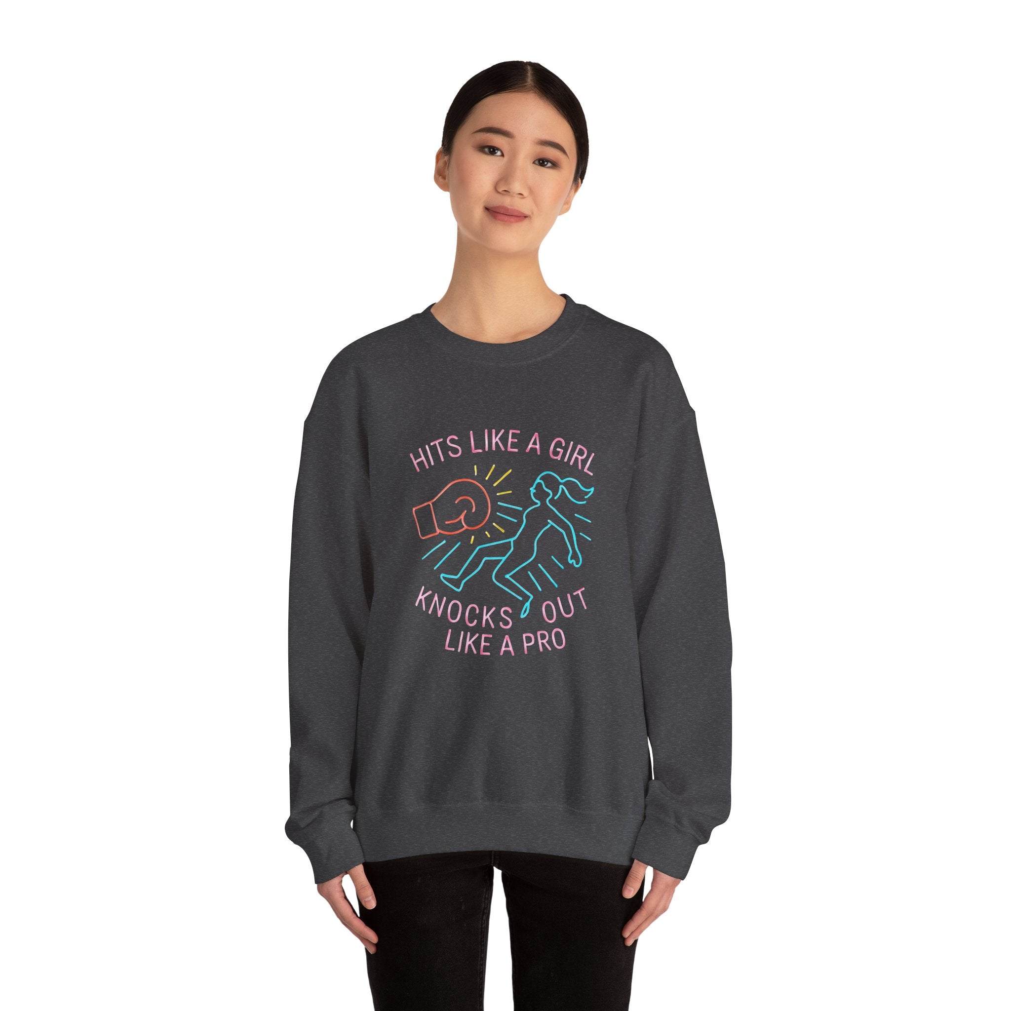 Empowering Crewneck Sweatshirt | Hits Like a Girl Design