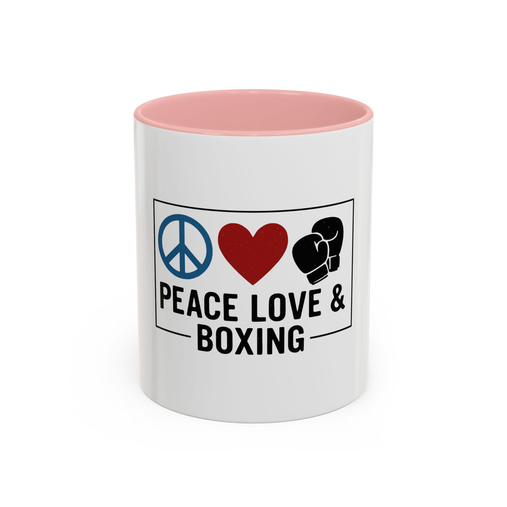 Peace Love & Boxing Mug | Accent Coffee Mug