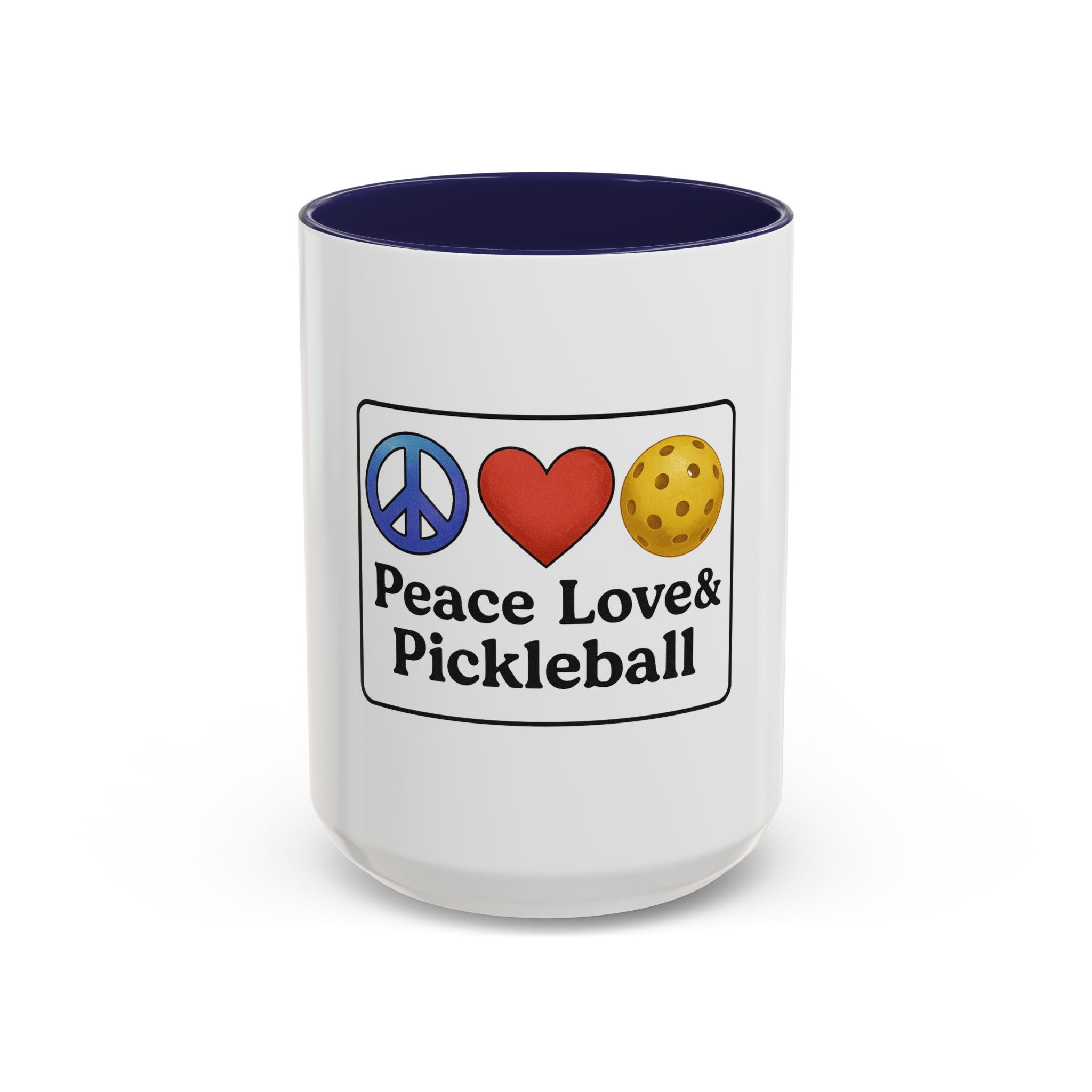 Peace Love & Pickleball Accent Mug