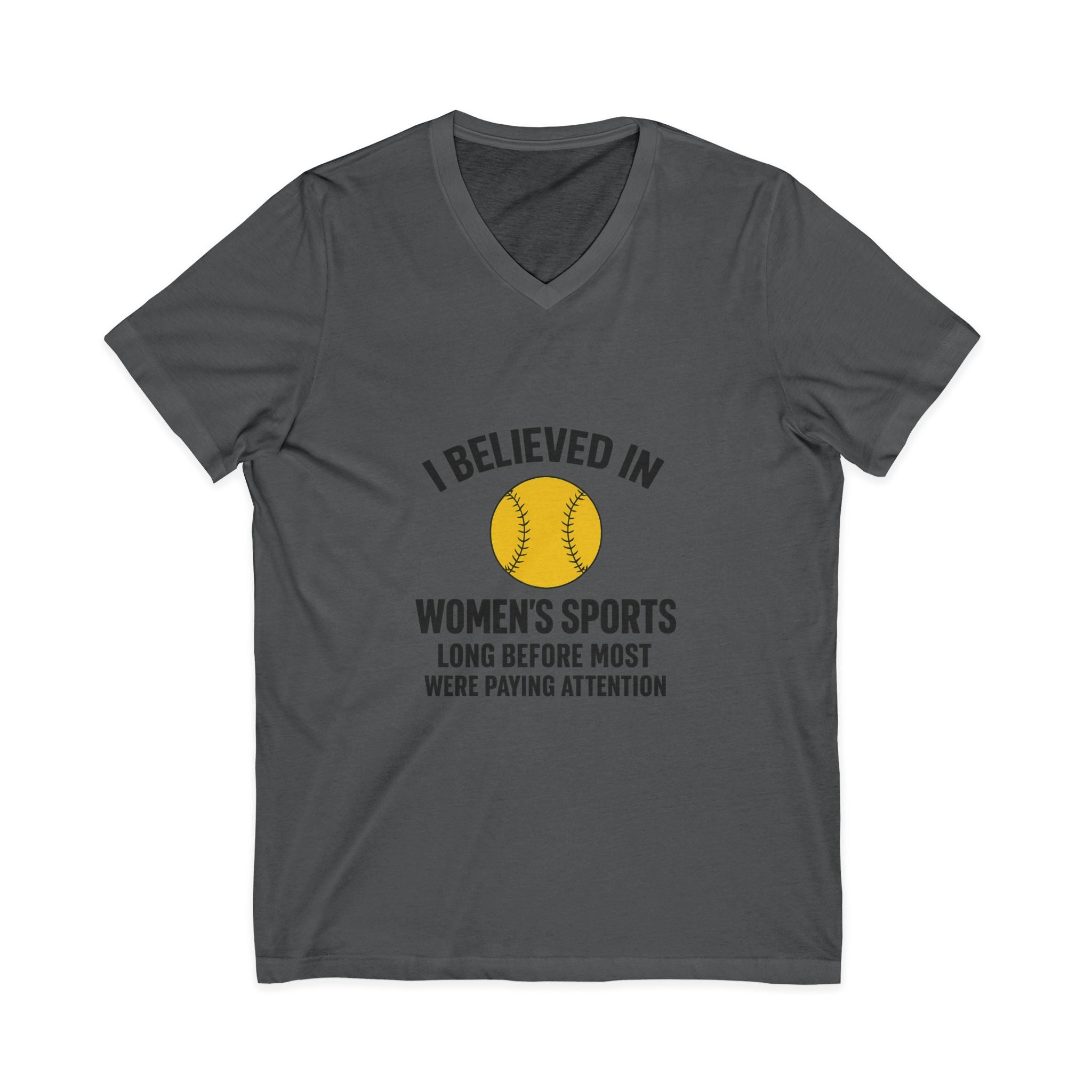 Women’s Sports V-Neck Tee – I Believed in Women’s Sports