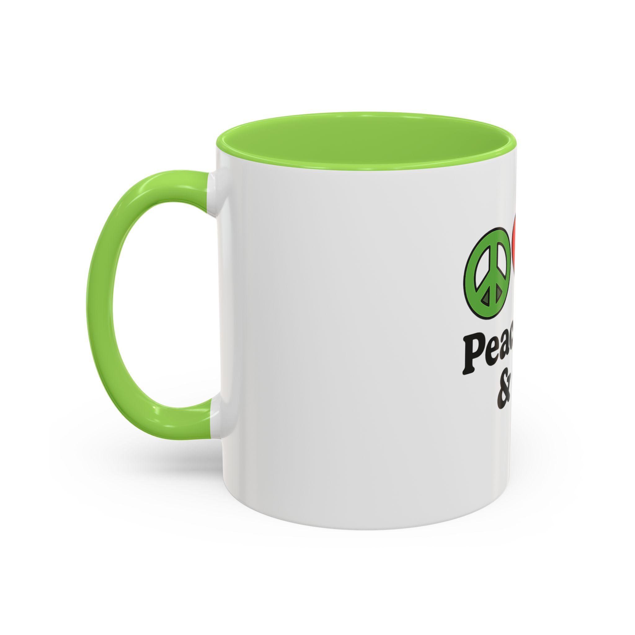 Peace, Love & Golf Mug - Colorful Ceramic Coffee Cup for Golf Lovers