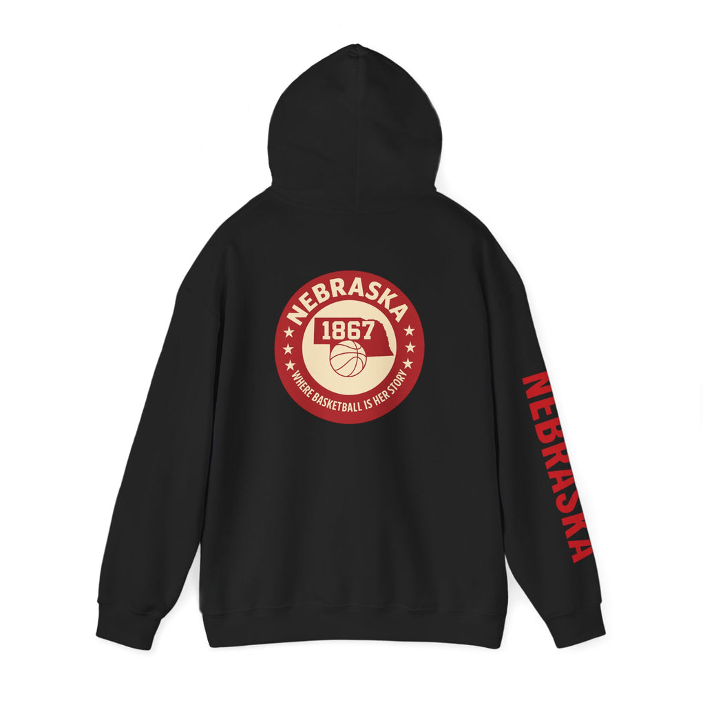 Nebraska 1867 Basketball Hoodie — Retro College Team Pullover