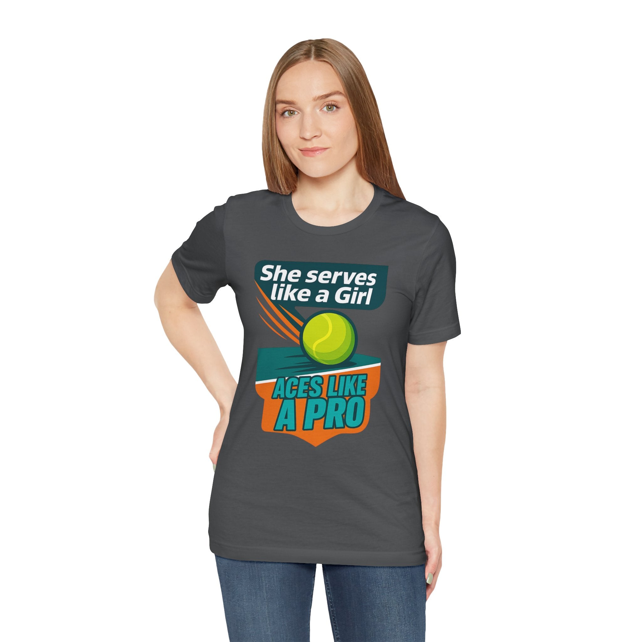 Empowering Tennis Tee - She Serves Like A Girl