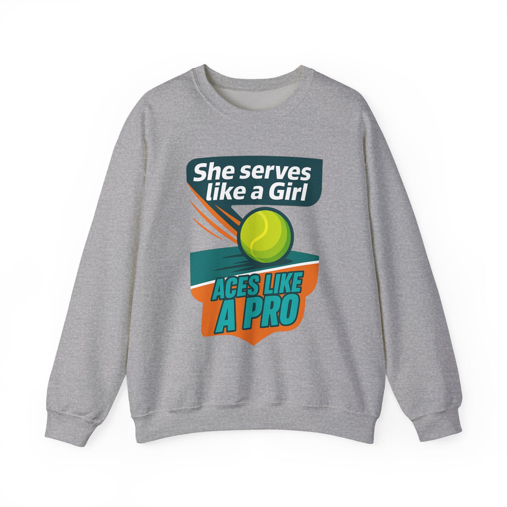 She Serves Like A Girl Sweatshirt, Unisex Crewneck