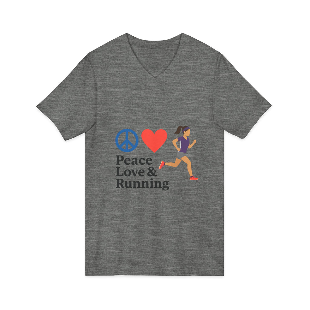 Peace Love & Running V-Neck Tee