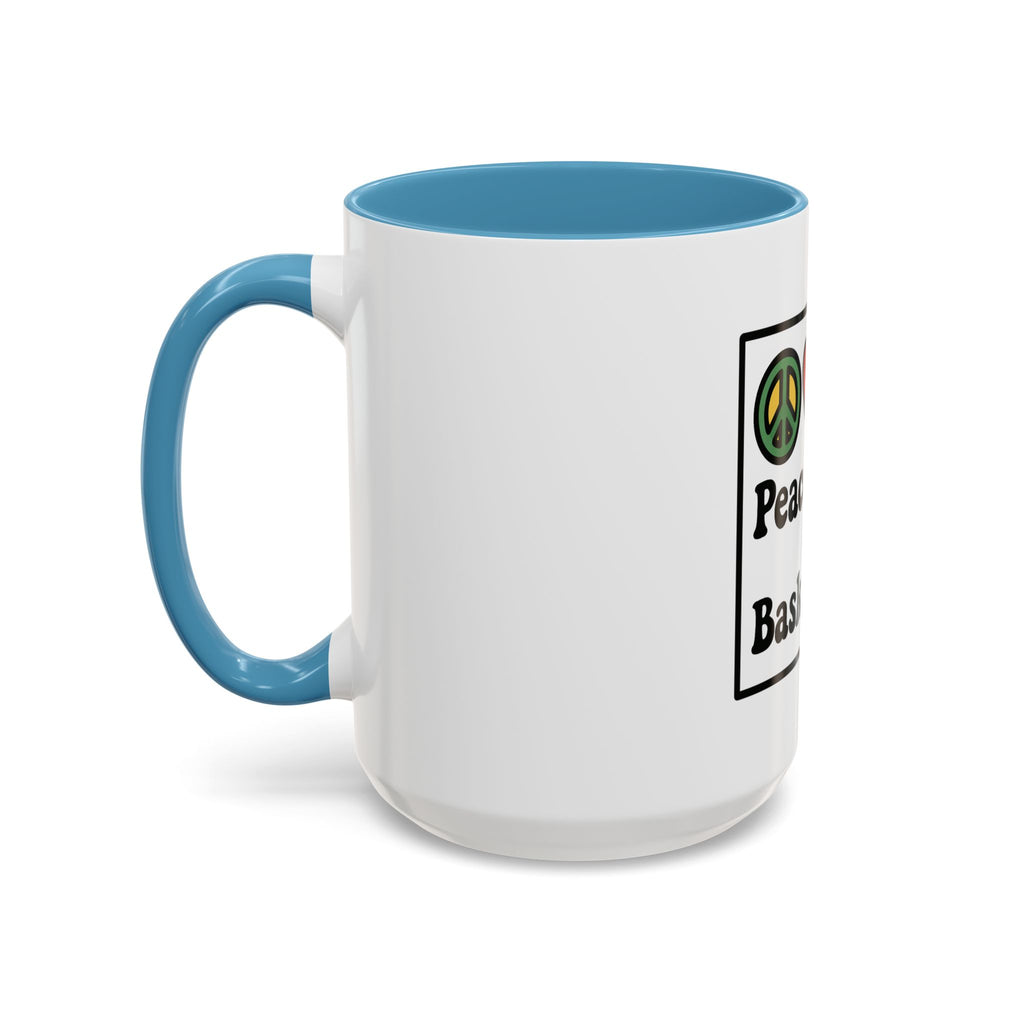 Accent Coffee Mug with Peace, Love & Basketball Design