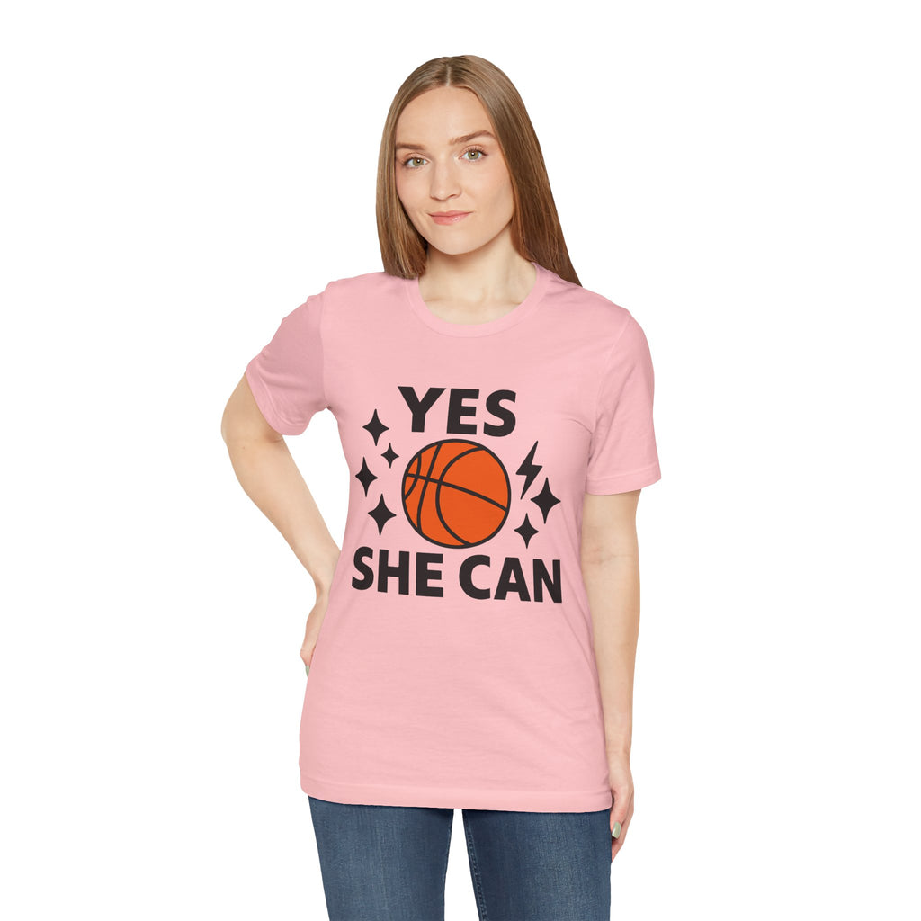 Yes, She Can Basketball Unisex Tee