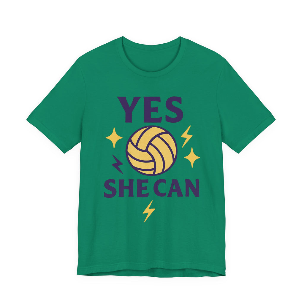 Yes, She Can Volleyball Unisex Tee