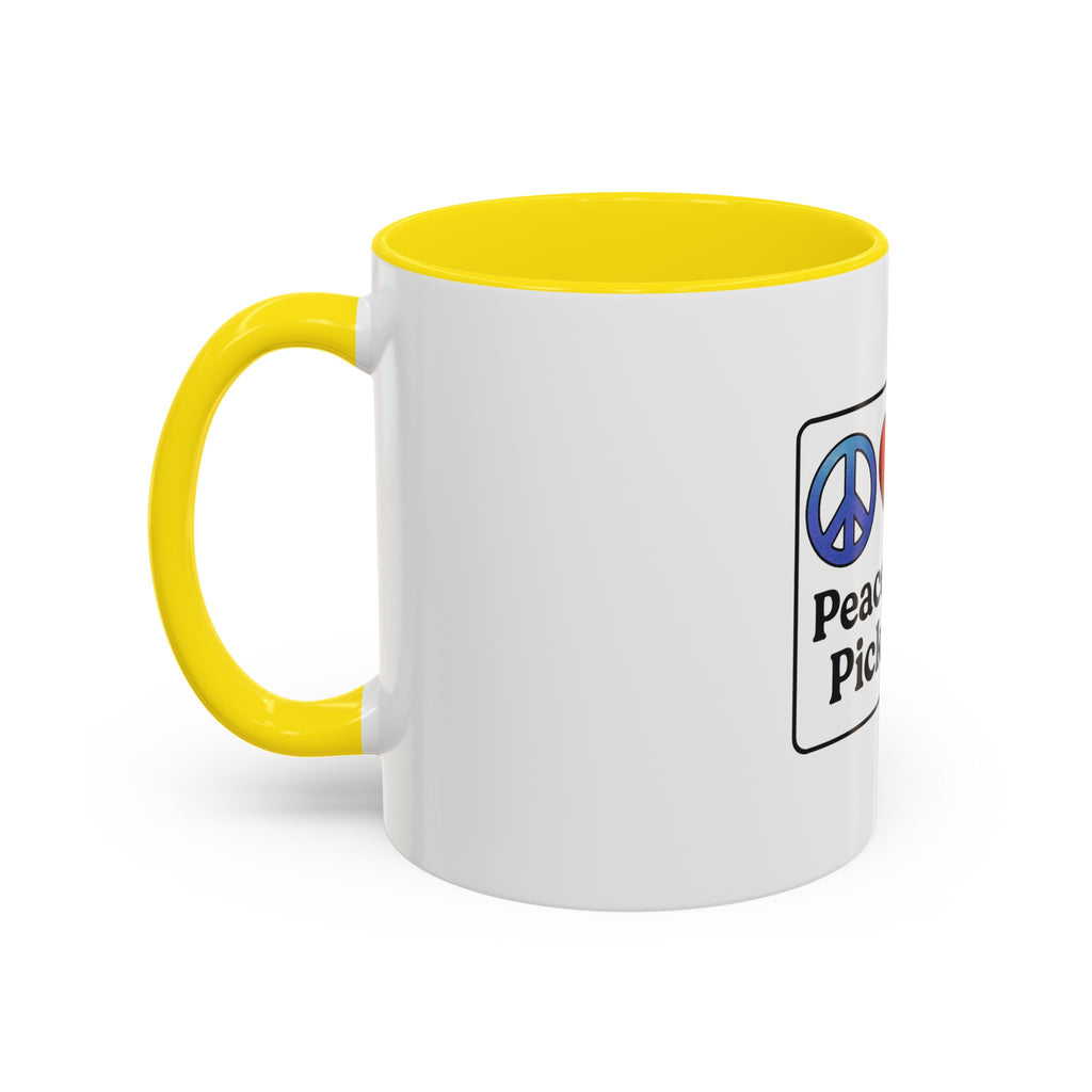 Peace Love & Pickleball Accent Mug