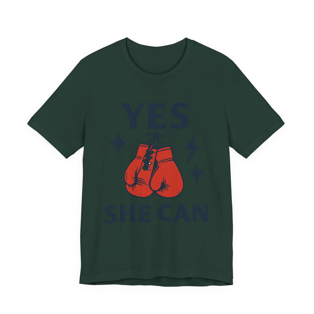 Yes, She Can Boxing Unisex Tee