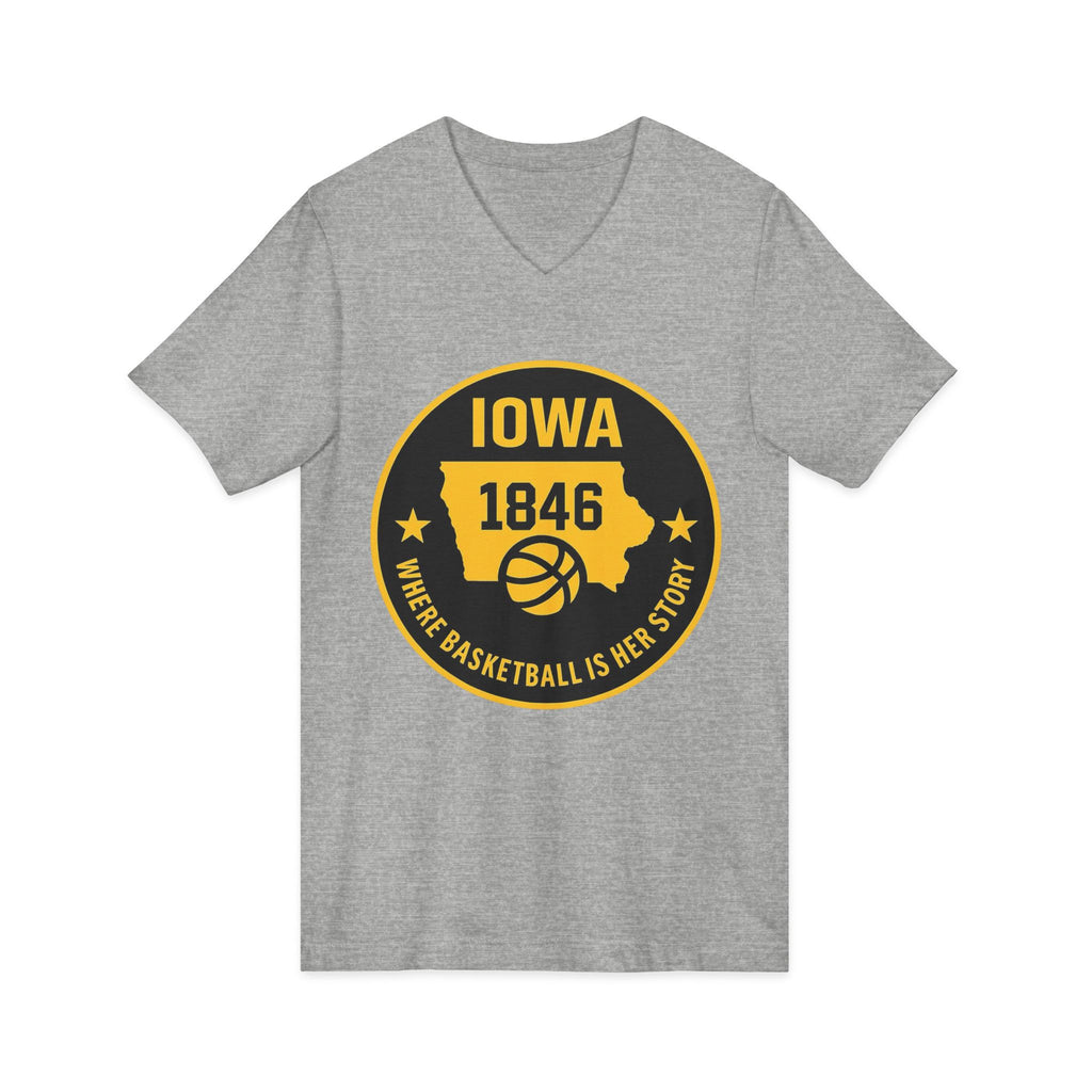 Iowa 1846 Basketball State Emblem V‑Neck Tee