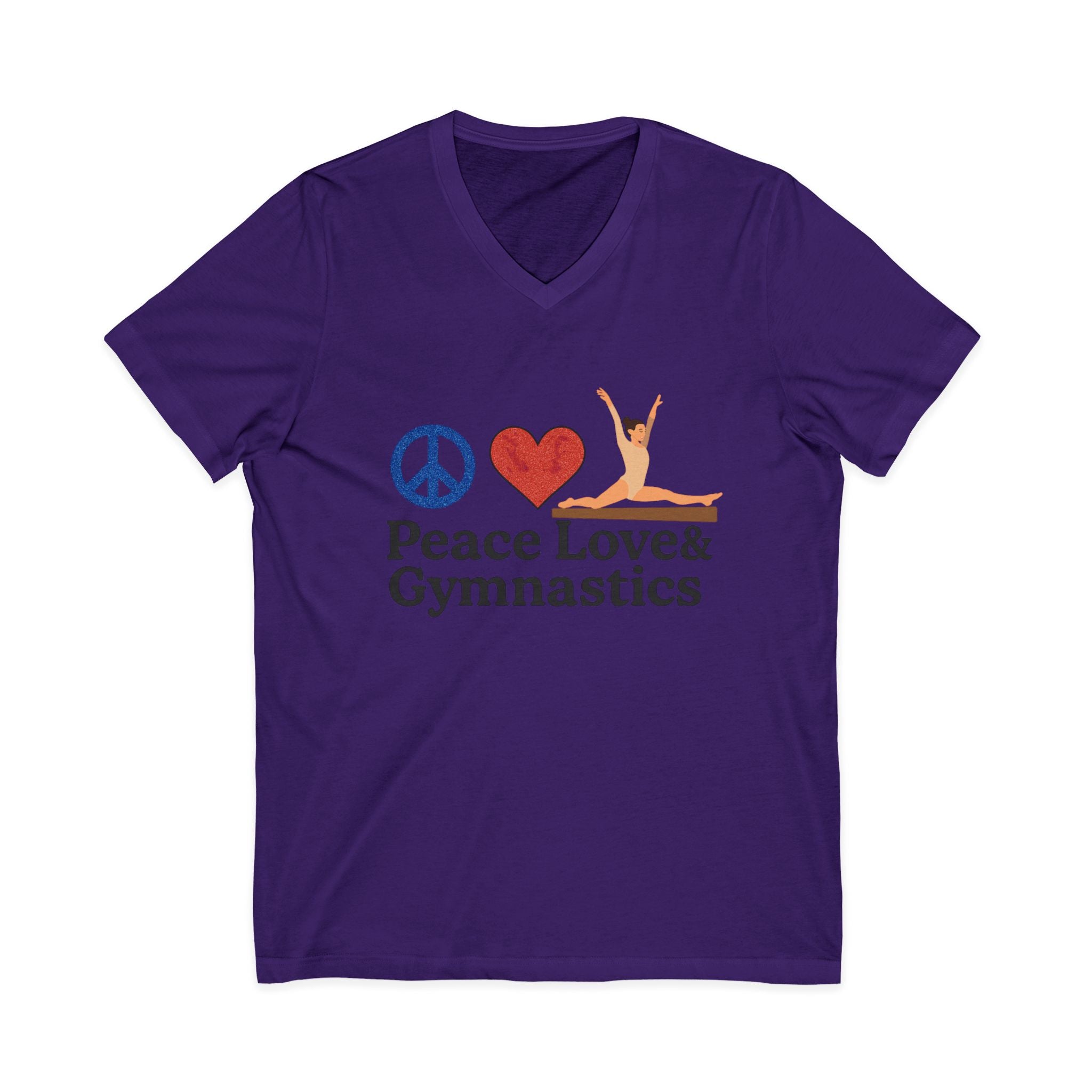 Peace, Love & Gymnastics V-Neck Tee