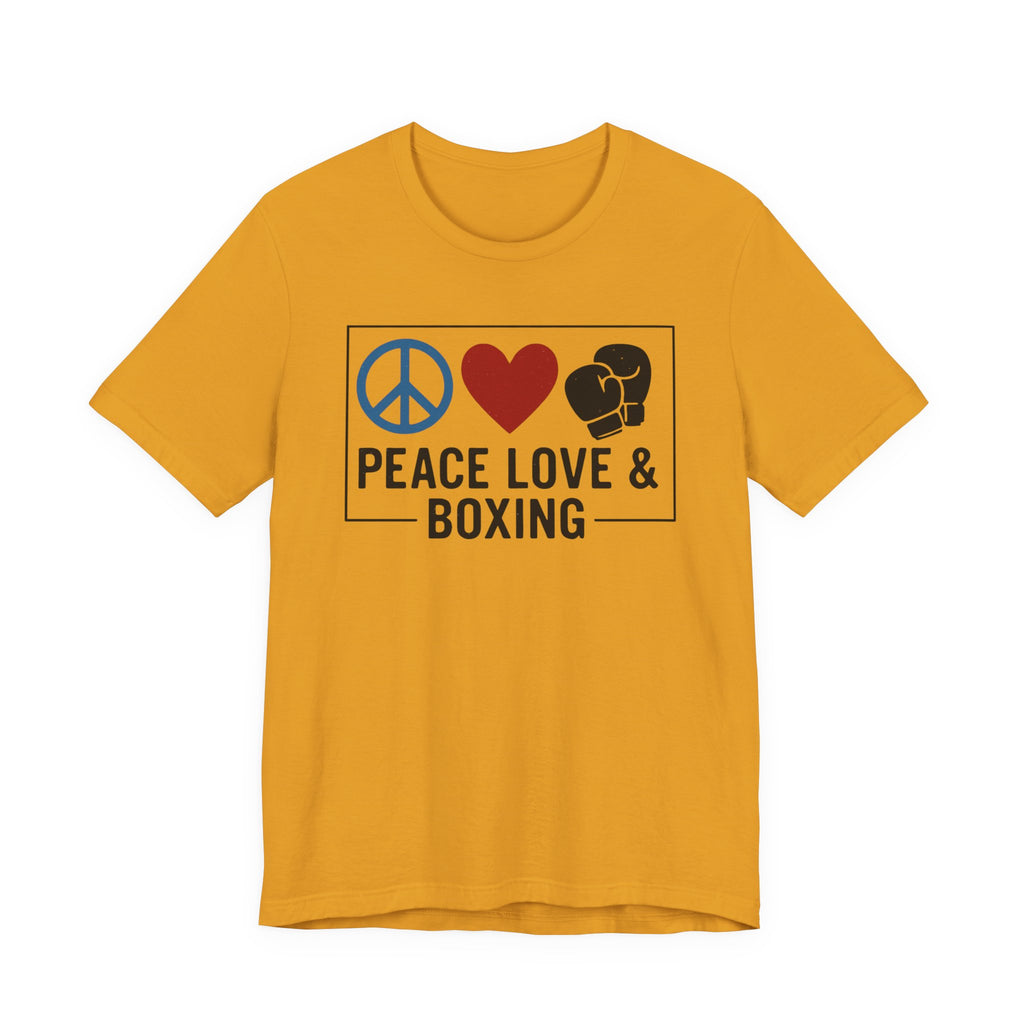 Unisex Jersey Short Sleeve Tee - Peace Love & Boxing T-Shirt