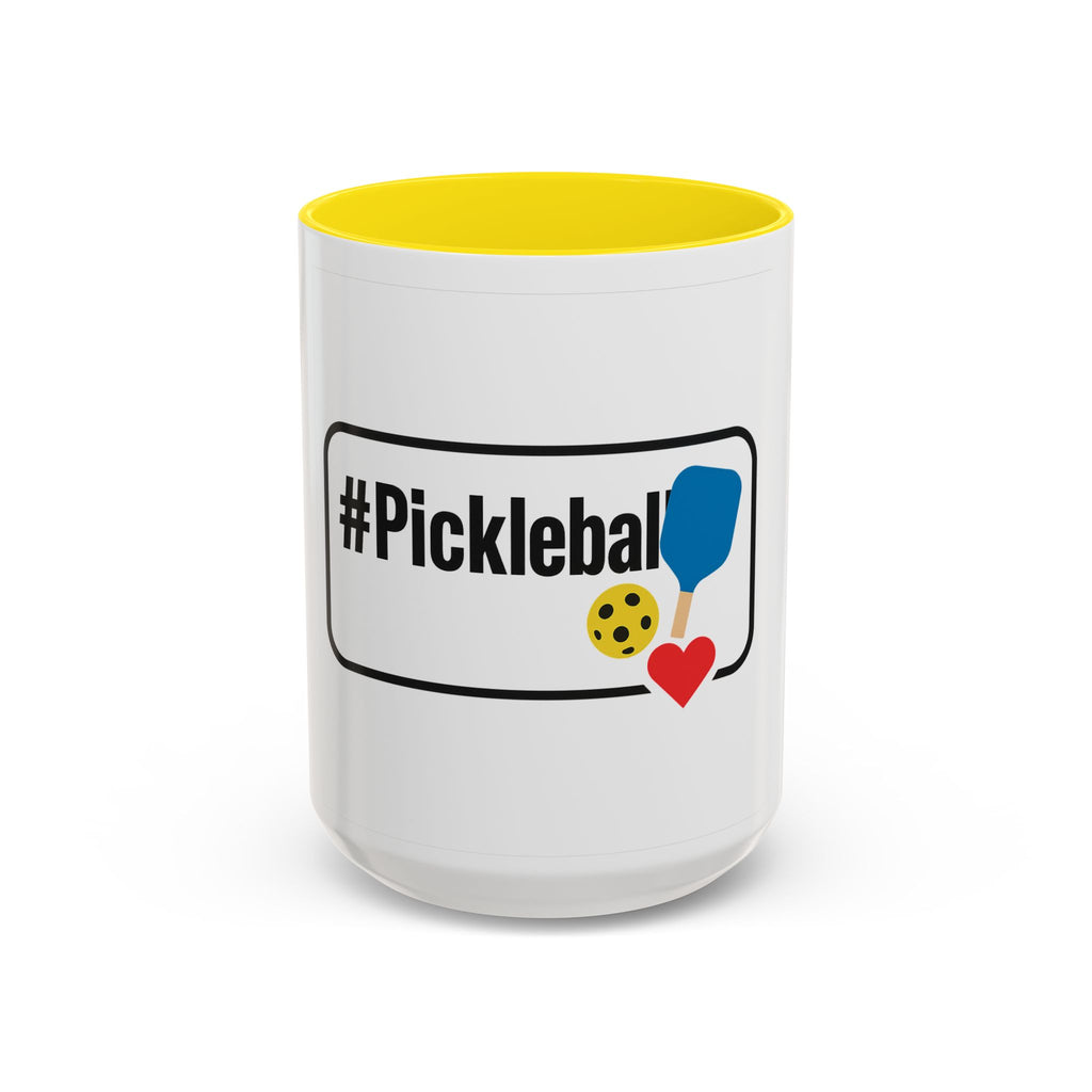 #Pickleball Accent Coffee Mug — Pickleball Paddle & Ball Design (11/15 oz)