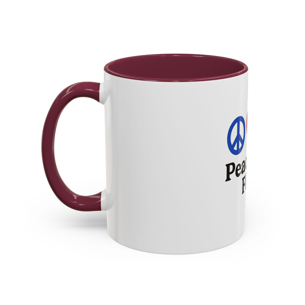 Peace, Love & Fishing Mug - Colorful Ceramic Coffee Cup for Anglers