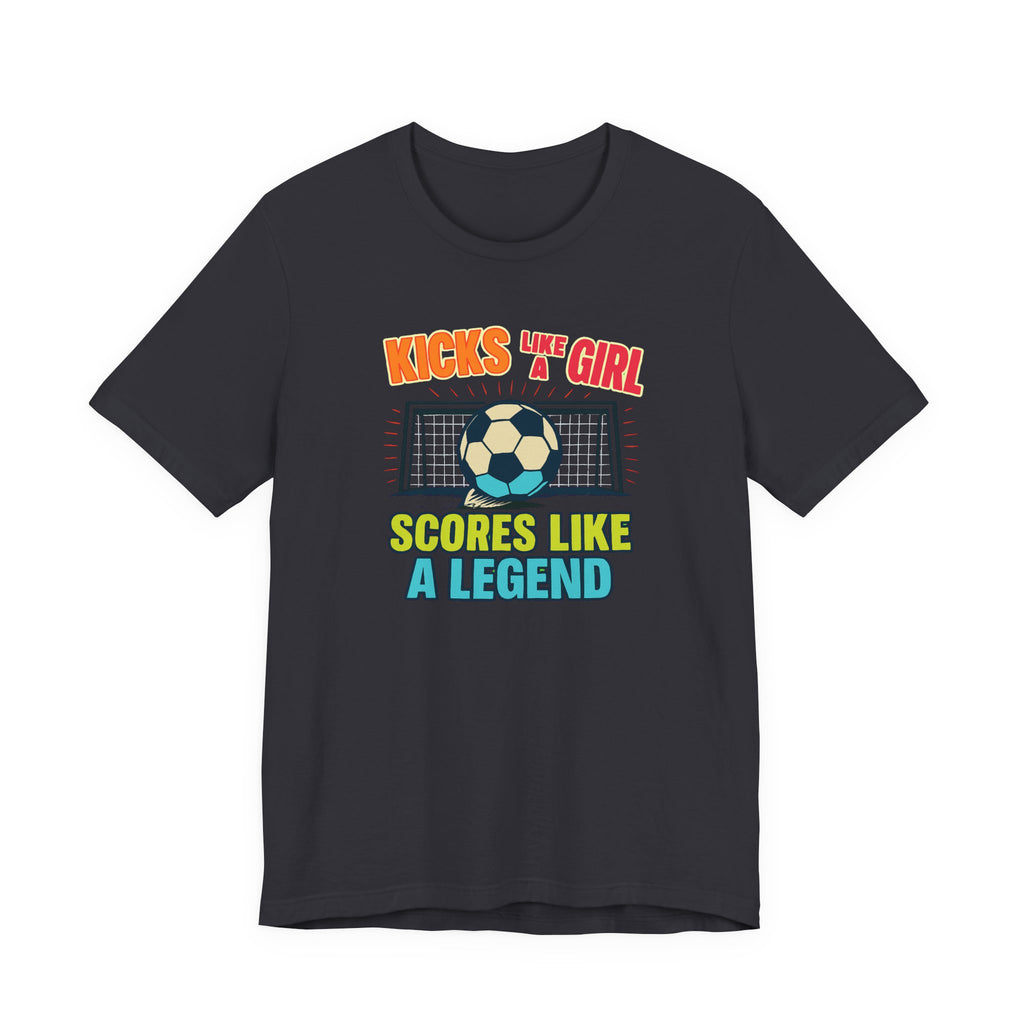 Soccer Inspired Fun Tee - Kicks Like A Girl