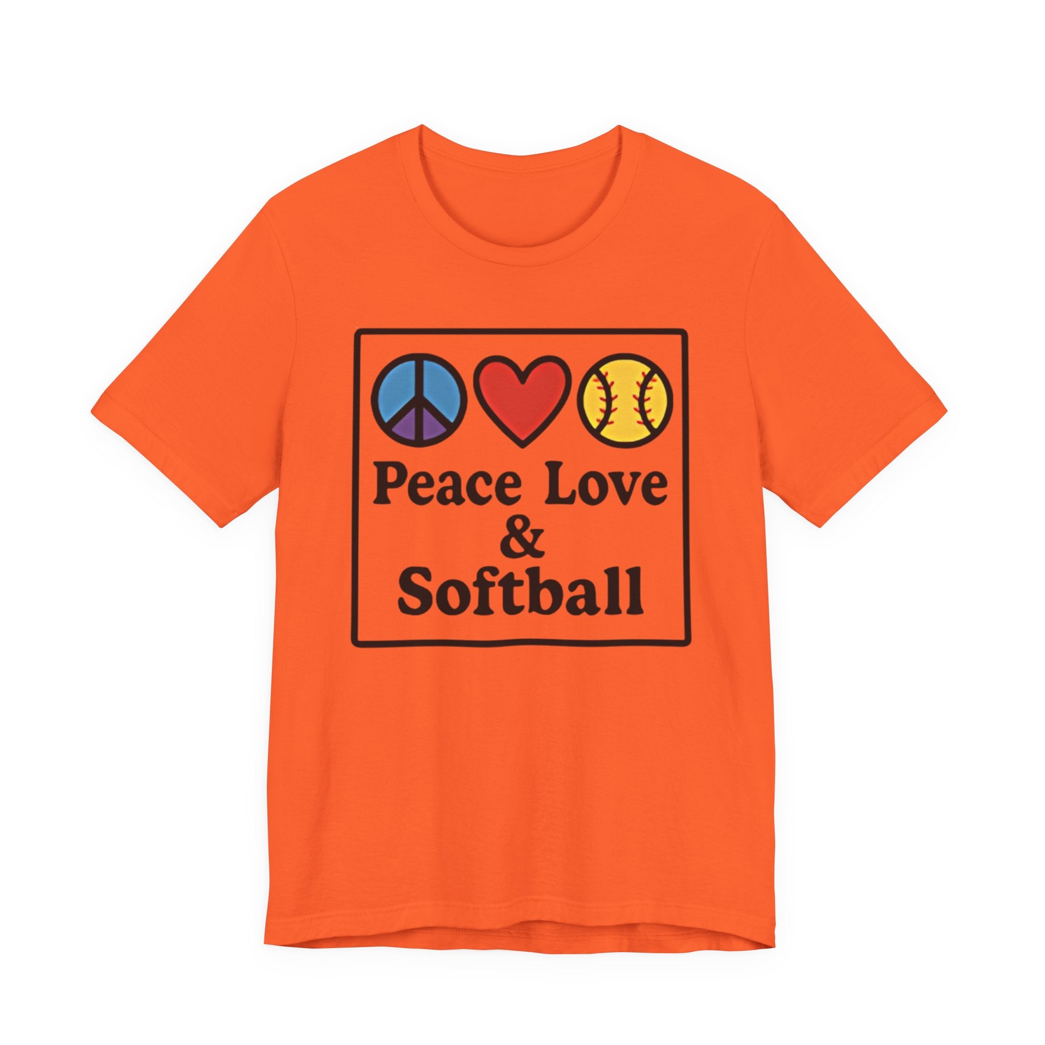 Peace Love & Softball Tee - Unisex Jersey Short Sleeve Shirt
